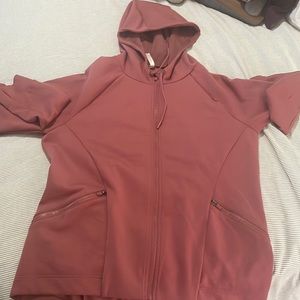 Fabletics dusty rose zip up hoodie